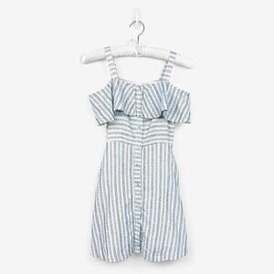 J.O.A. Cold Shoulder Mini Dress Size XS Cotton Coastal Nautical Soft Girl Summer